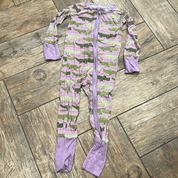 Little Sleepies Purple and Green Kids Pajamas - Picture 1 of 5